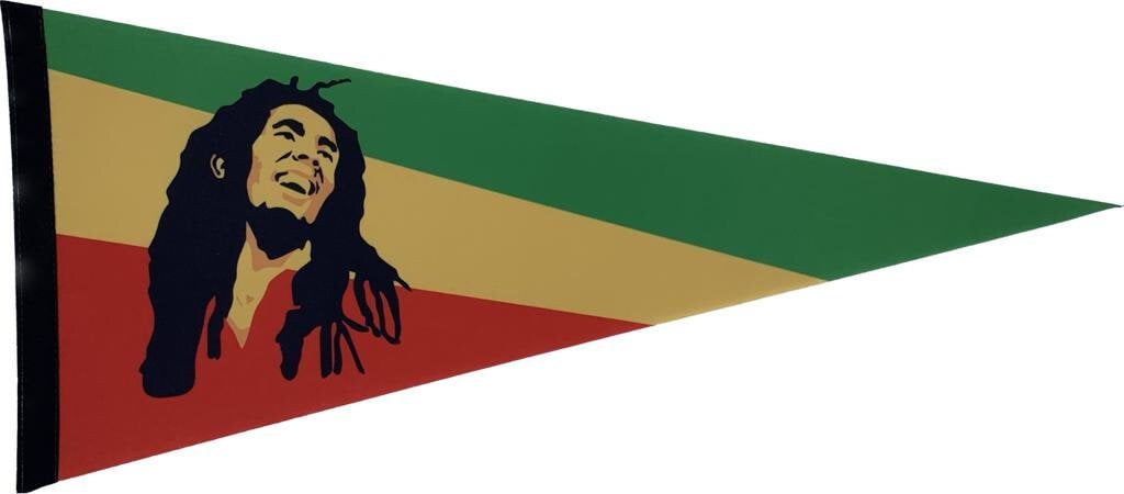 Bob Marley collectibles vintage pennant bob vaantje vlaggetje vlag the wailers vaantje fanion pennant flag music wall decor jamaica reggae